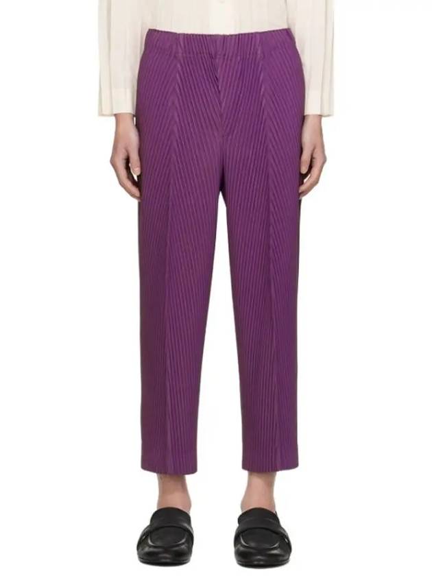 Pleats Bottoms Straight Pants Purple - ISSEY MIYAKE - BALAAN 3