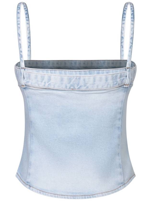 De-Lucy Metal Oval D Logo Denim Sleeveless Light Blue - DIESEL - BALAAN 3