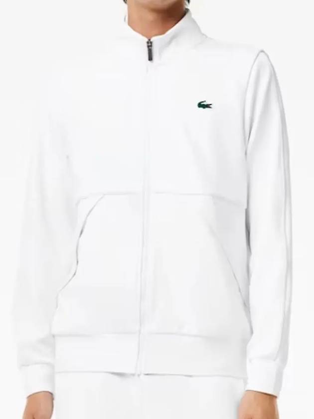 Sports Classic Fit Stretch Sweat Zip-Up Jacket White - LACOSTE - BALAAN 3