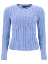 Embroidered Logo Pony Cable Knit Top Blue - POLO RALPH LAUREN - BALAAN 2