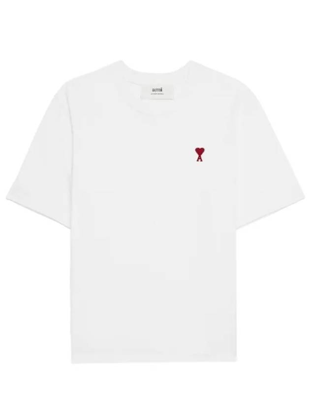 Small Heart Logo Boxy Fit Short Sleeve T-Shirt White - AMI - BALAAN 2