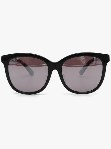 Eyewear Women's Round Acetate Sunglasses Black Grey - GUCCI - BALAAN 1