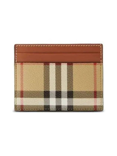 Check Print Leather Card Holder Beige - BURBERRY - BALAAN 2