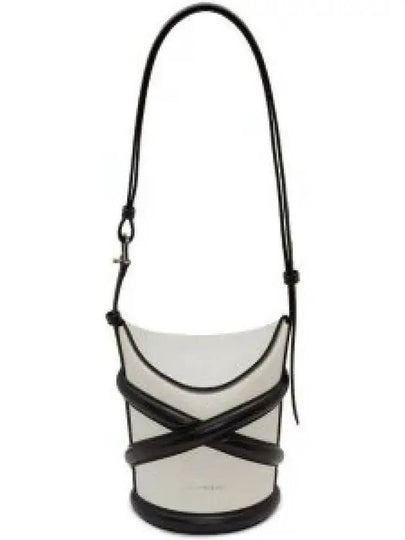 The Curve Two-Tone Bucket Bag White Black - ALEXANDER MCQUEEN - BALAAN 2