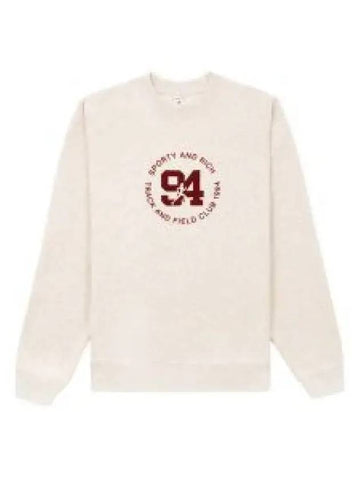 94 TRACK FIELD FLOCKED CREWNECK HEATHER OATMEAL CR644 and flock 1342136 - SPORTY & RICH - BALAAN 1