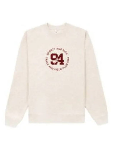 94 TRACK FIELD FLOCKED CREWNECK HEATHER OATMEAL CR644 and flock 1342136 - SPORTY & RICH - BALAAN 1