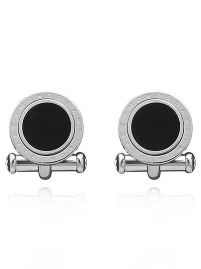 Meisterstuck Logo Cufflinks Silver Black - MONTBLANC - BALAAN 2