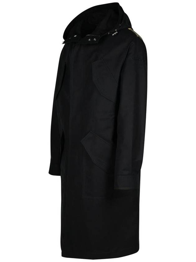 Versace Black Cotton Trench Coat - VERSACE - BALAAN 2