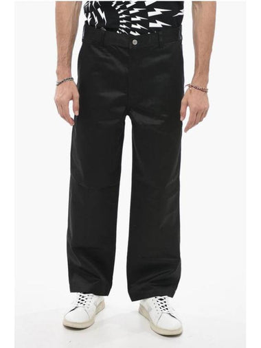 Chino Cotton Straight Pants Black - CELINE - BALAAN 1