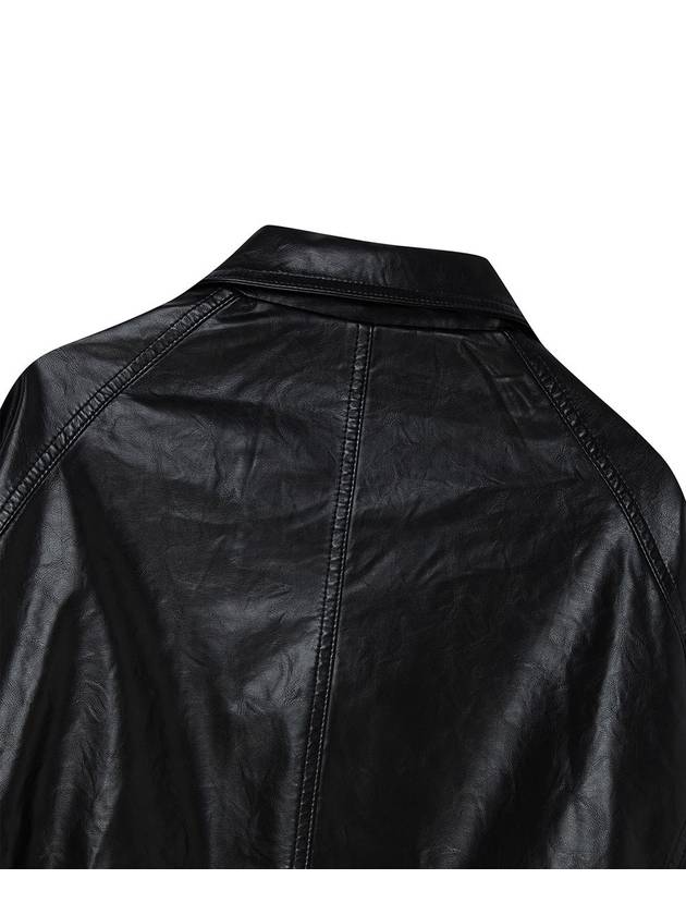 Overfit string eco leather jacket black - THE GREEN LAB - BALAAN 4