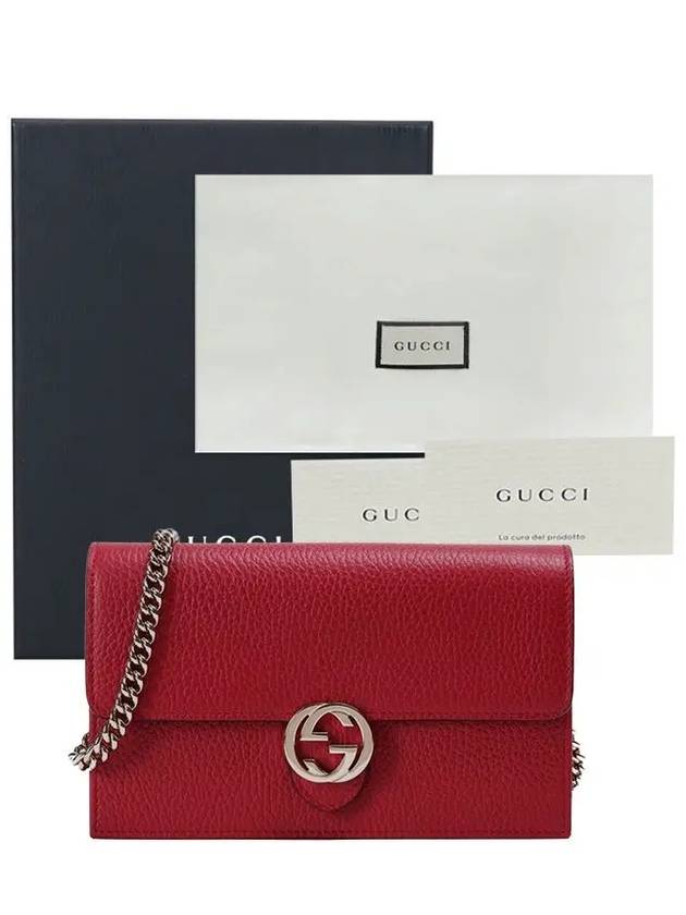 Interlocking GG Chain Cross Bag Red - GUCCI - BALAAN 6