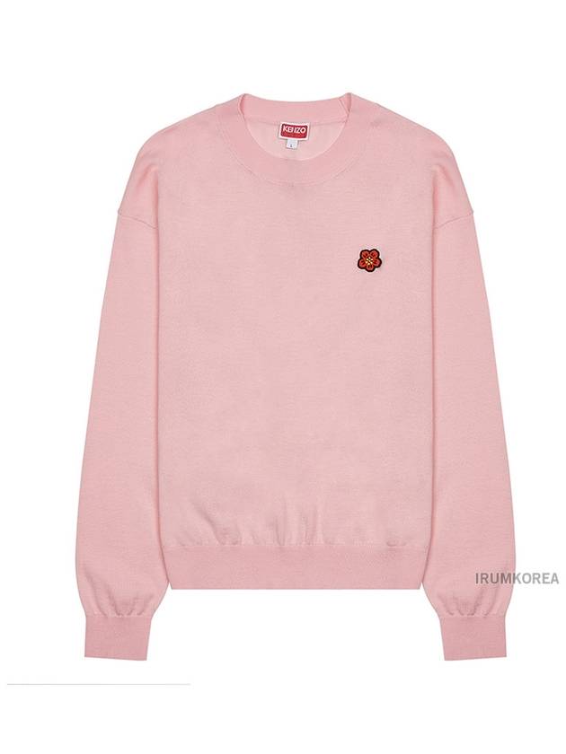 Boke Flower Logo Wool Knit Top Pink - KENZO - BALAAN 11