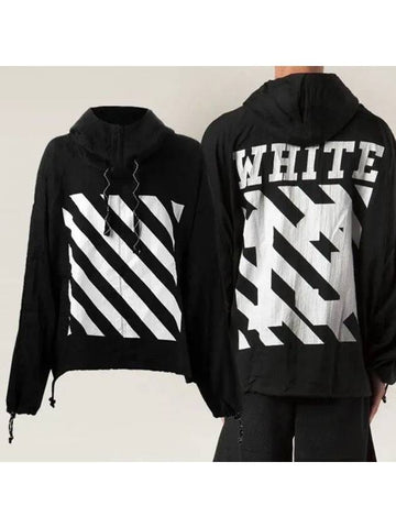 Back diagonal painting anorak hoodie AU9003 08 05 - OFF WHITE - BALAAN 1