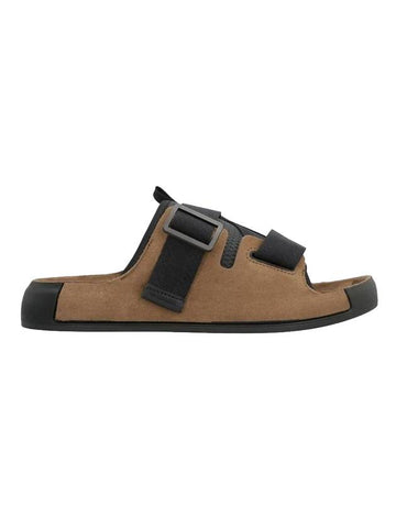 Shadow Project Tape Suede Sandals Brown - STONE ISLAND - BALAAN.