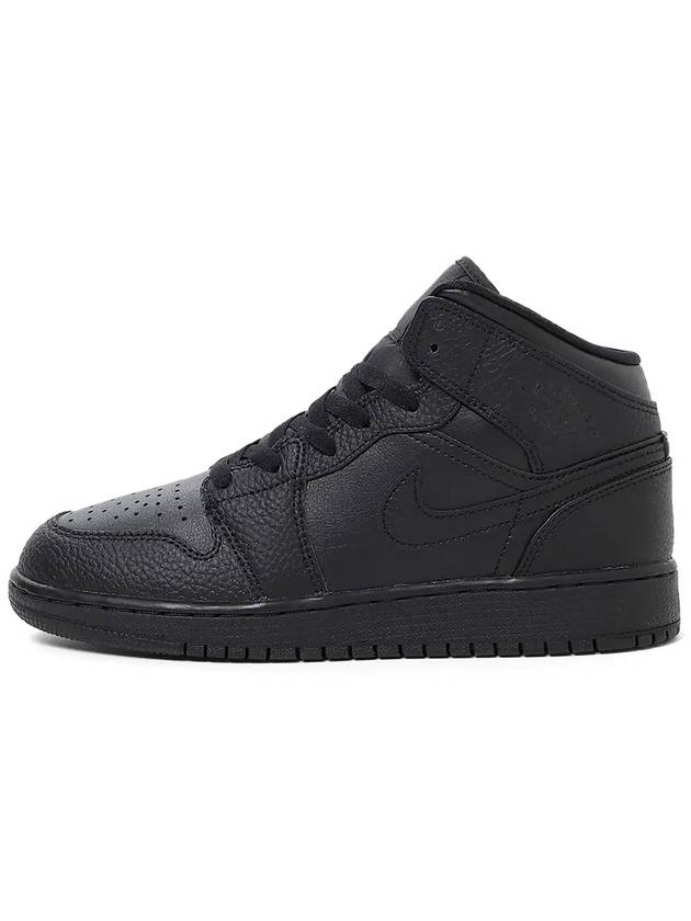 Kids Adult Sneakers Air Jordan 1 Mid Triple Black 554725 091 - NIKE - BALAAN 5