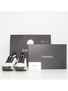 mixed fiber white CC logo low top sneakers black dark gray - CHANEL - BALAAN.