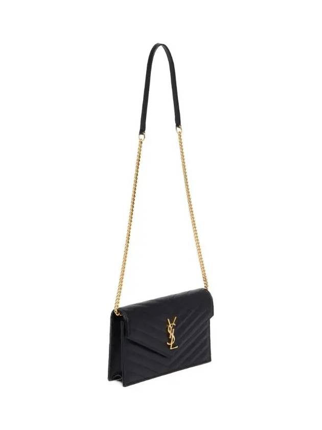 Women's Logo Envelope Chain Long Wallet Black - SAINT LAURENT - BALAAN 7