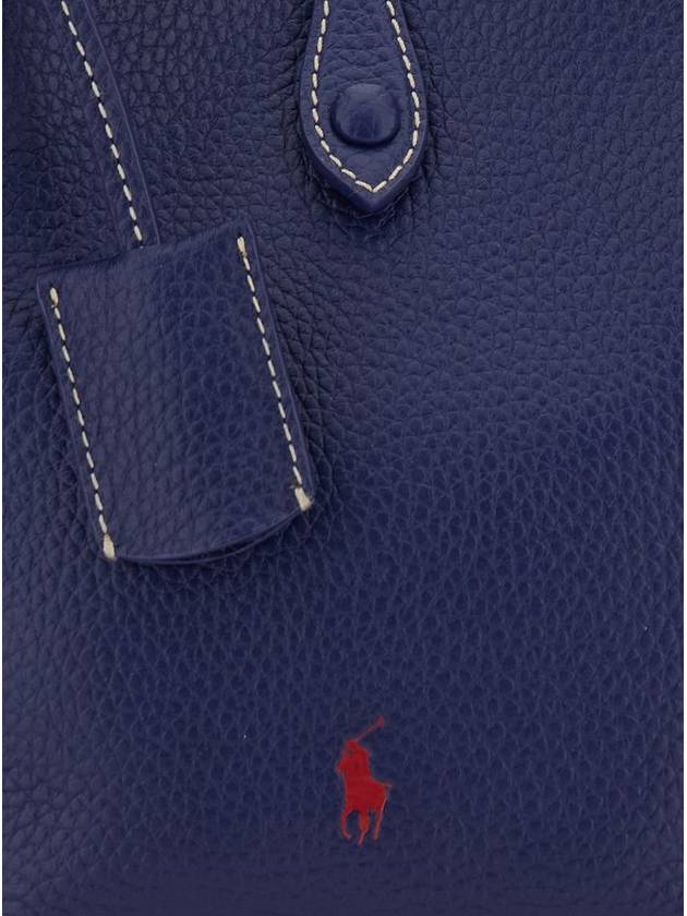 'Play' Blue Handbag With Removable Shoulder Strap And Pony Embroidery On The Front In Leather Woman - POLO RALPH LAUREN - BALAAN 3