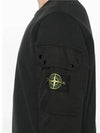 Brushed Organic Cotton Fleece Sweatshirt Black - STONE ISLAND - BALAAN 8