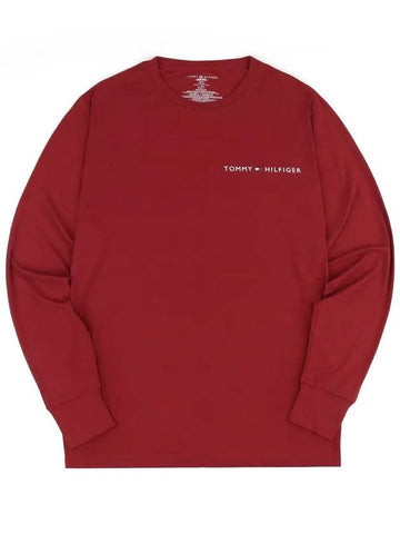 Premium lettering long sleeve long sleeve tshirt wine - TOMMY HILFIGER - BALAAN 1