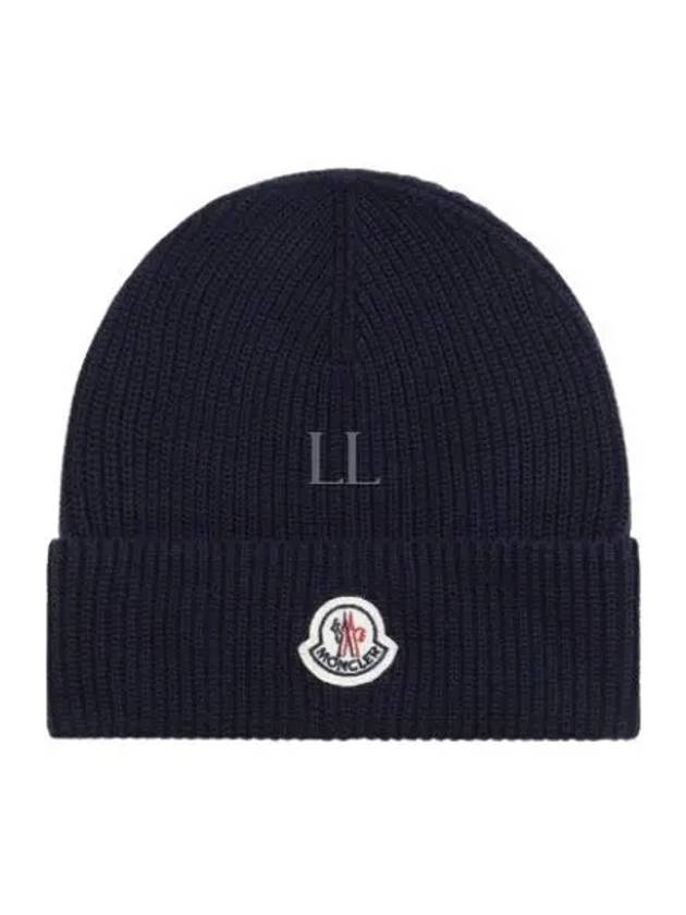 103524 Logo Patch Cotton Beanie 3B00024 M1367 779 - MONCLER - BALAAN 1