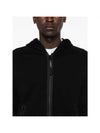 Diagonal Raised Fleece Hooded Jacket Black - CP COMPANY - BALAAN 6