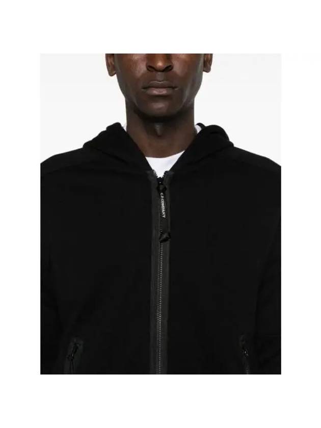 Diagonal Raised Fleece Hooded Jacket Black - CP COMPANY - BALAAN 6