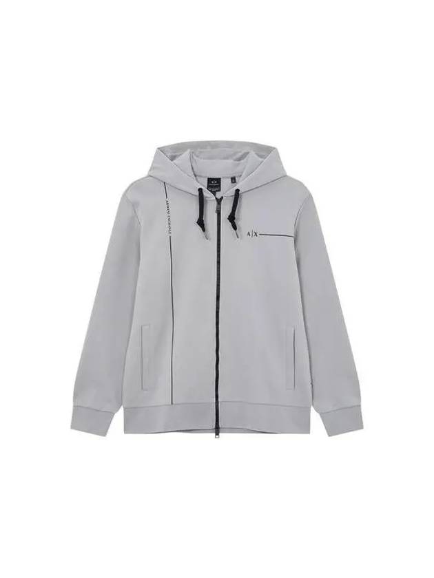 Men s Line Logo Hooded Zip up Gray 270770 - ARMANI EXCHANGE - BALAAN 1