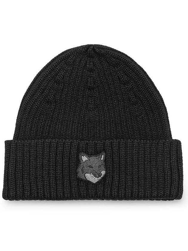 Maison Kitsune Bold Fox Patch Beanie Black MM06111KT1022 P199 - MAISON KITSUNE - BALAAN 2