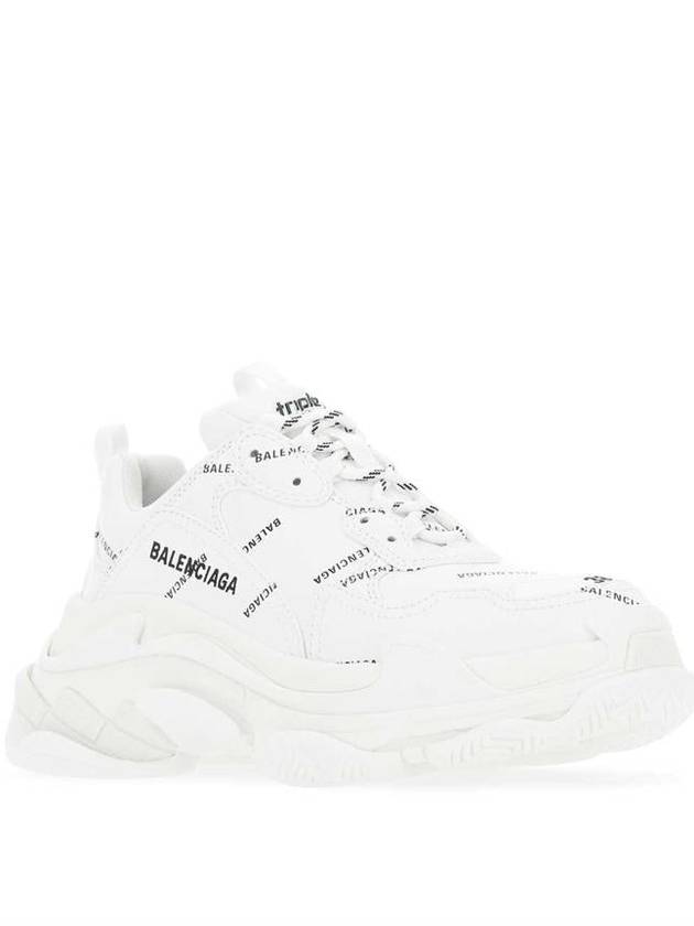 Triple S All-Over Logo Low Top Sneakers White - BALENCIAGA - BALAAN 3