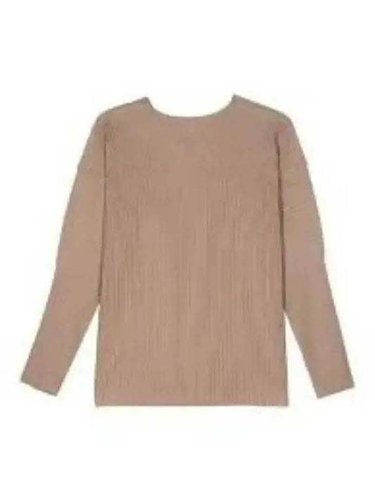 Pleated Long Sleeve T-Shirt Sand - ISSEY MIYAKE - BALAAN 2