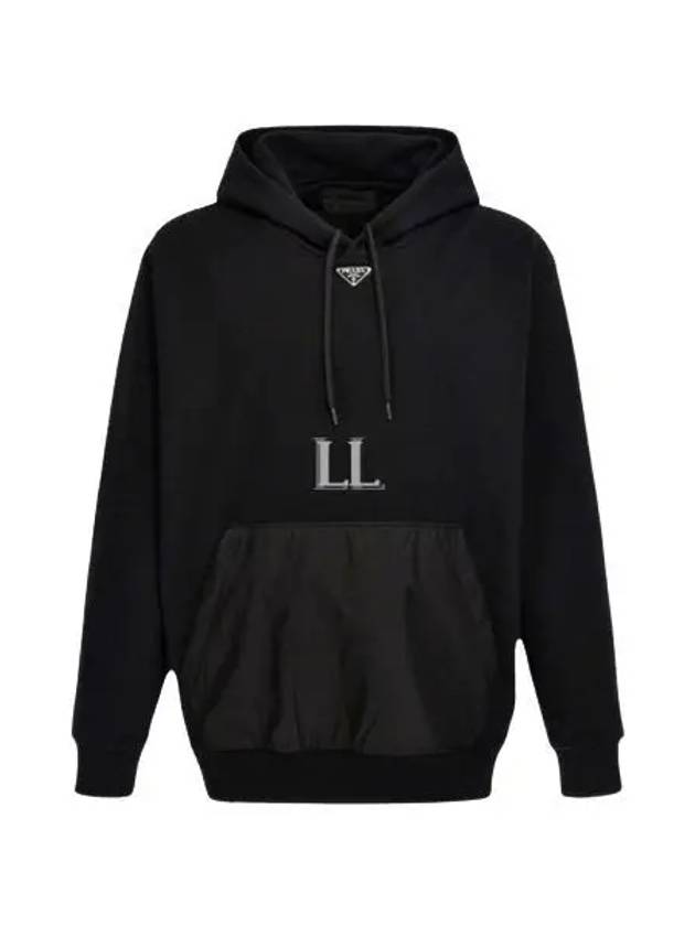 Cotton Fleece Hoodie Black - PRADA - BALAAN 2