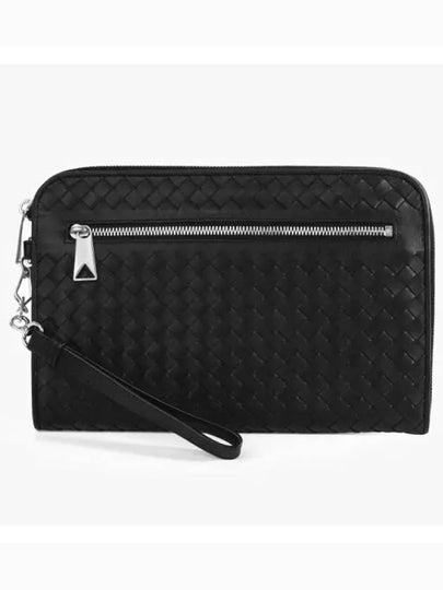 Intrecciato Documents Zipper Clutch Bag Black - BOTTEGA VENETA - BALAAN 2