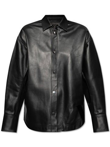 The Attico Leather Shirt, Women's, Black - THE ATTICO - BALAAN 1