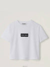 Embroidered Logo Short Sleeve T-Shirt White - MIU MIU - BALAAN 6