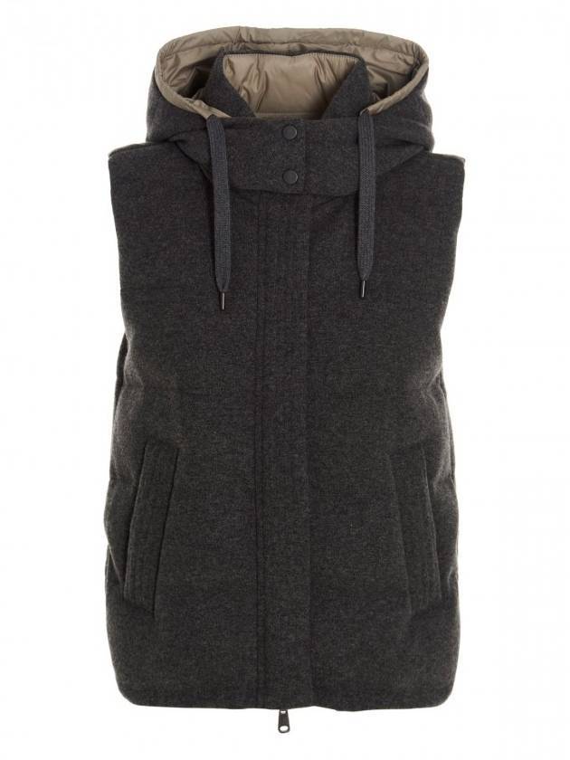 Women's Cashmere Vest Gray - BRUNELLO CUCINELLI - BALAAN.