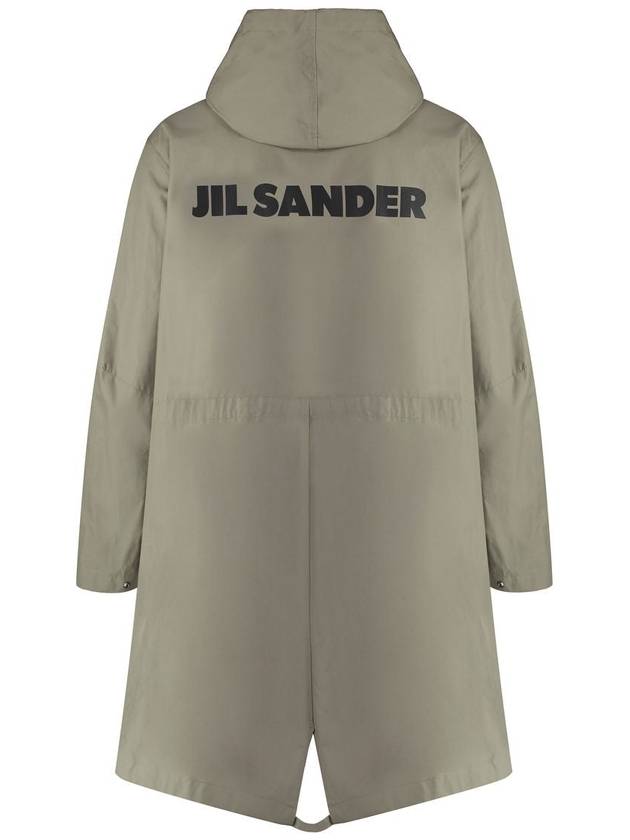 Back Logo Print Hooded Parka Khaki - JIL SANDER - BALAAN 3