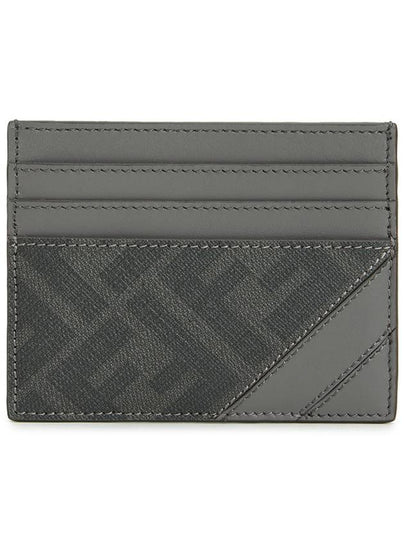 Diagonal FF Canvas Card Wallet Grey - FENDI - BALAAN 2