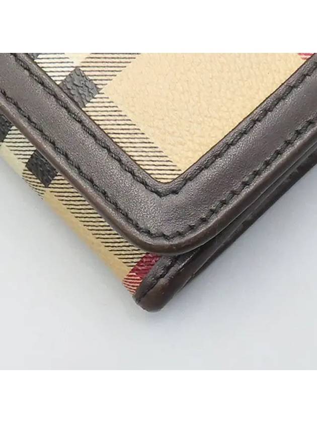 36327501 Classic Check PVC Brown Leather Trimmed Long Wallet - BURBERRY - BALAAN 5