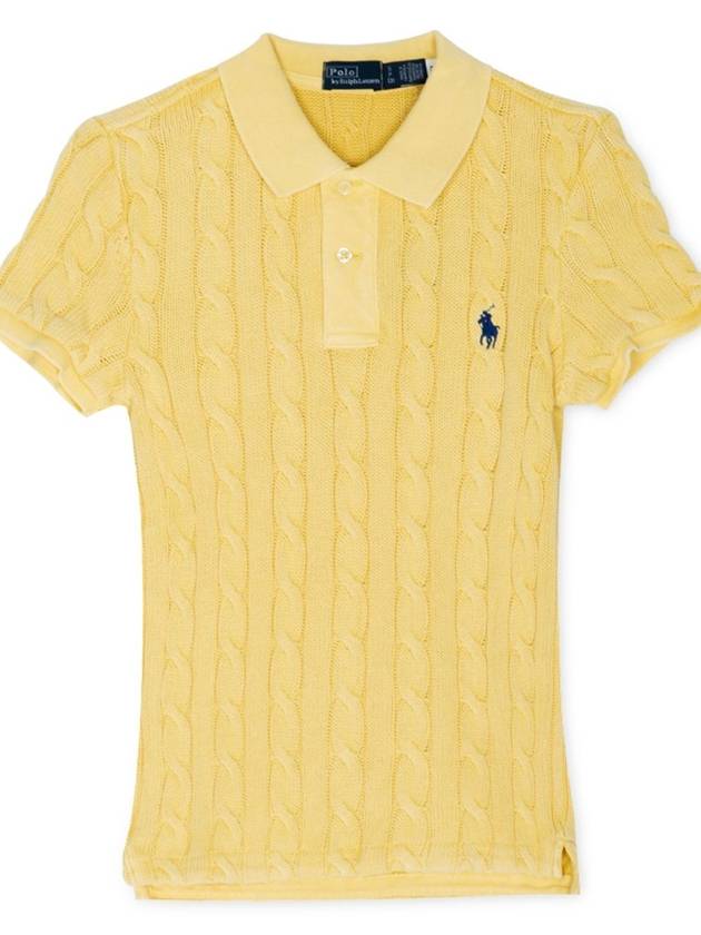 Polo women s pony logo embroidery yellow short sleeve t shirt 211943010 004 - RALPH LAUREN - BALAAN 3