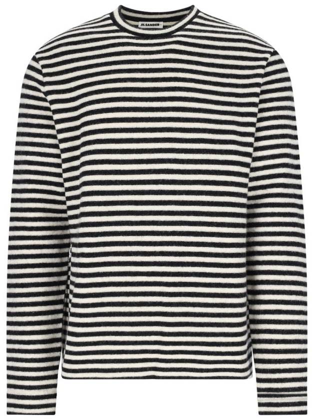 Logo Patch Striped Wool T-Shirt J47GC0114J20077 - JIL SANDER - BALAAN 2