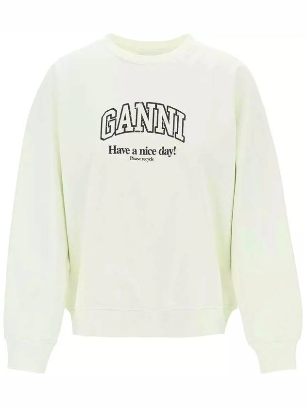 Logo Print Sweatshirt White - GANNI - BALAAN 2