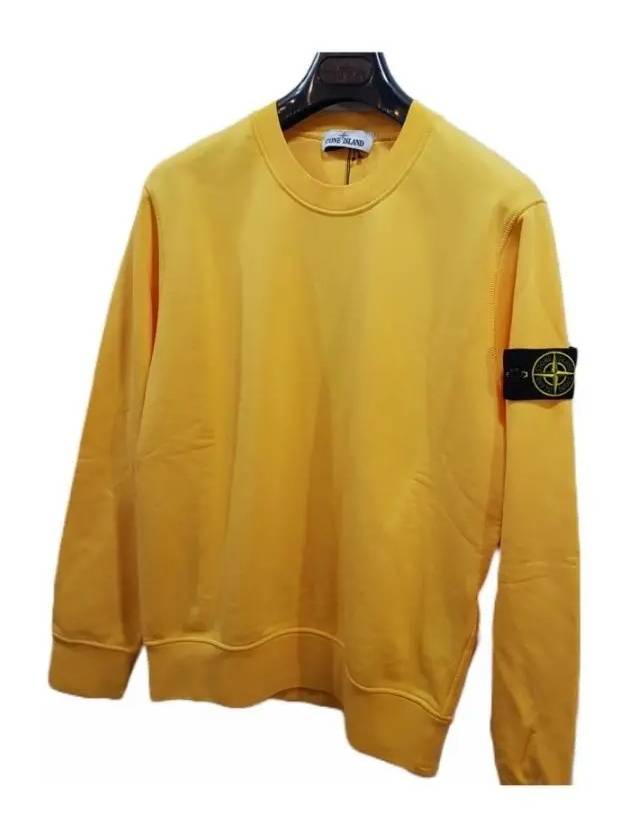 Wappen Patch Crew Neck Sweatshirt Yellow - STONE ISLAND - BALAAN 3