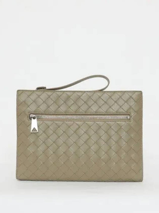 Intrecciato Zipper Small Clutch Bag Taupe - BOTTEGA VENETA - BALAAN 2