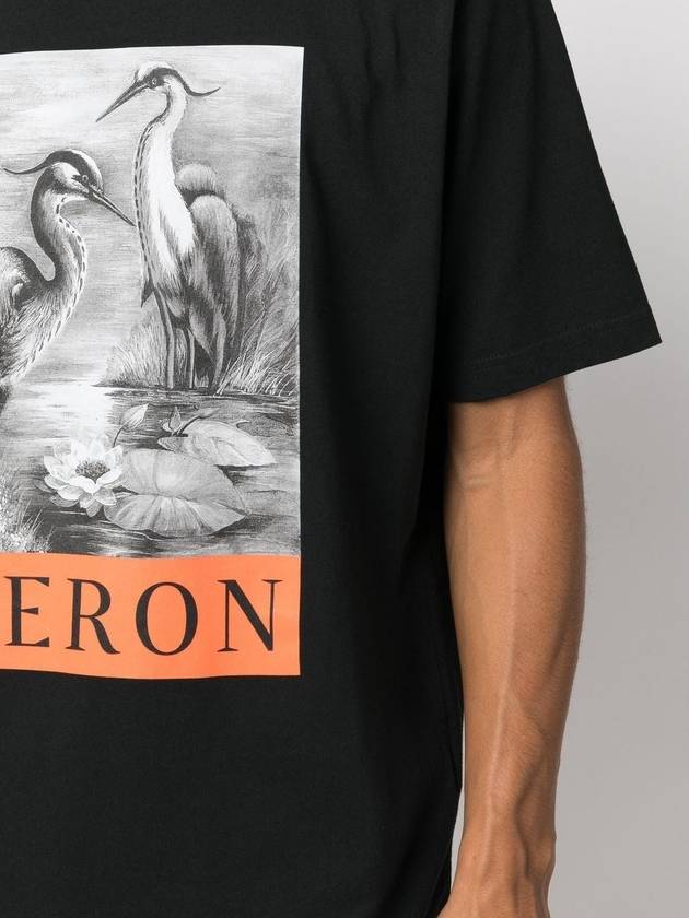 Logo Graphic Printed Short Sleeve T-Shirt Black - HERON PRESTON - BALAAN 6