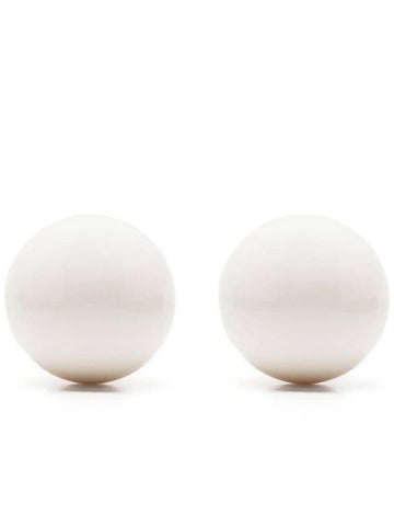 Silver & white stud earrings - DRIES VAN NOTEN - BALAAN 1