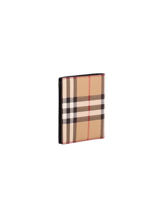 Check Leather Card Wallet Beige - BURBERRY - BALAAN 3