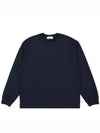 Crew Neck  Brushed Cotton Fleece Sweatshirt Navy - STONE ISLAND - BALAAN 2