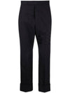 Diagonal Plain Weave Classic Wool Slacks Navy - THOM BROWNE - BALAAN 1