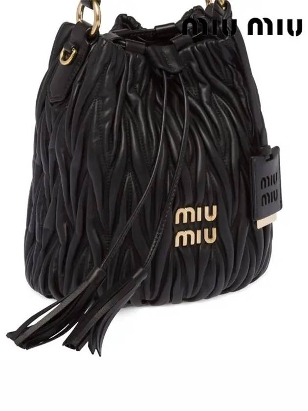 Matelasse Nappa Leather Bucket Bag Black - MIU MIU - BALAAN 5